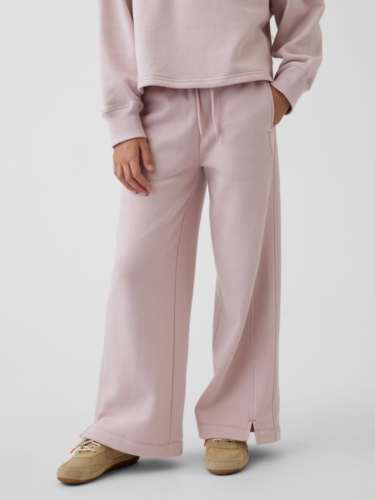 Gap Pink VintageSoft Baggy Varsity Joggers (4-13yrs) - Image 1 of 5 Gap Pink VintageSoft Baggy Varsity Joggers (4-13yrs) - Image 1 of 5