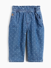 Gap Polka Dot Pull On Ruffle Barrel Jeans (0-24mths) - Immagine 1 di 3
