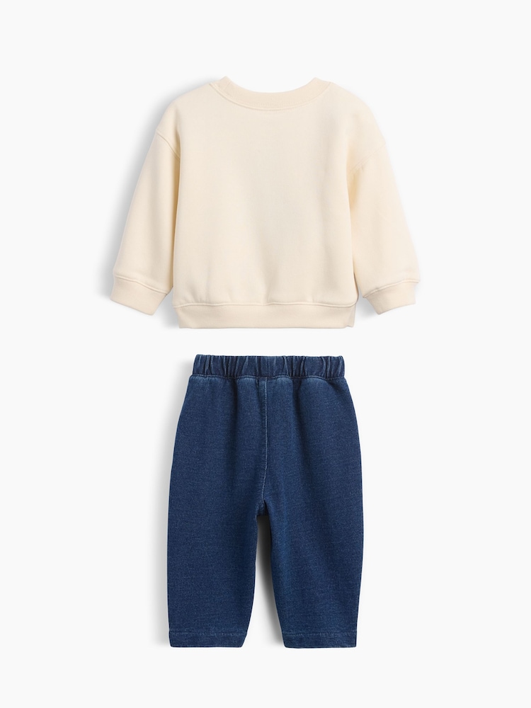 Gap Cream/Blue VintageSoft Brannan Bear Sweat Set (0-24mths) - Image 2 of 3 Gap Cream/Blue VintageSoft Brannan Bear Sweat Set (0-24mths) - Image 2 of 3