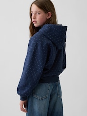Gap Navy Polka Dot VintageSoft Oversized Logo Hoodie (4-13yrs) - Image 2 of 4