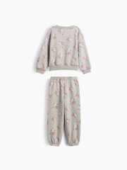 Gap Grey Vintage Soft Floral Logo Sweat Set (6mths-5yrs) - Image 2 of 2