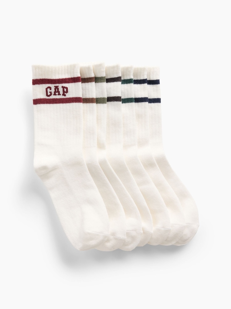 Gap Varsity Logo Crew Socks 7-Pack (4-13yrs) - Imaginea 1 din 1