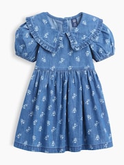Gap Baby- en peuterjurk van Denim met kraag en Bloemen (6-5jaar) - Afbeelding 2 van 3