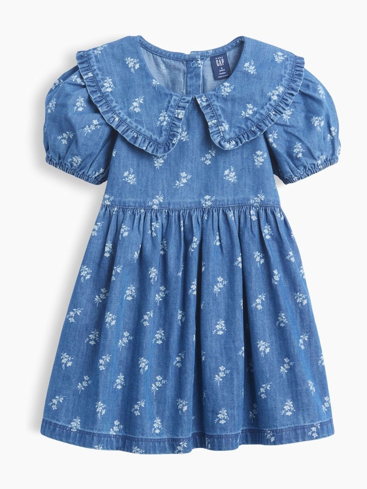 Gap Baby- en peuterjurk van Denim met kraag en Bloemen (6-5jaar) - Afbeelding 2 van 3