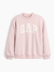 Gap Light Pink VintageSoft Oversized Mock Neck Logo Sweatshirt (4-13yrs) - Image 1 of 2