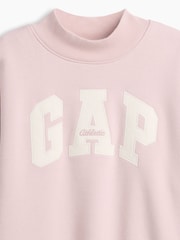 Gap Light Pink VintageSoft Oversized Mock Neck Logo Sweatshirt (4-13yrs) - Image 2 of 2