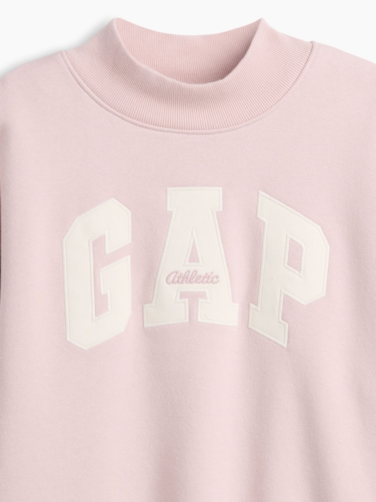 Gap Light Pink VintageSoft Oversized Mock Neck Logo Sweatshirt (4-13yrs) - Image 2 of 2 Gap Light Pink VintageSoft Oversized Mock Neck Logo Sweatshirt (4-13yrs) - Image 2 of 2