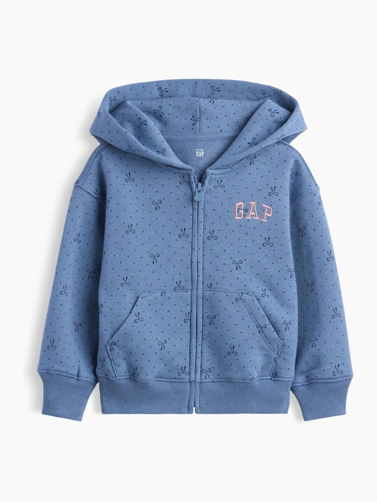 Gap Blue Bow Vintage Soft Zip-Up Hoodie (6mths-5yrs) - Image 1 of 3 Gap Blue Bow Vintage Soft Zip-Up Hoodie (6mths-5yrs) - Image 1 of 3