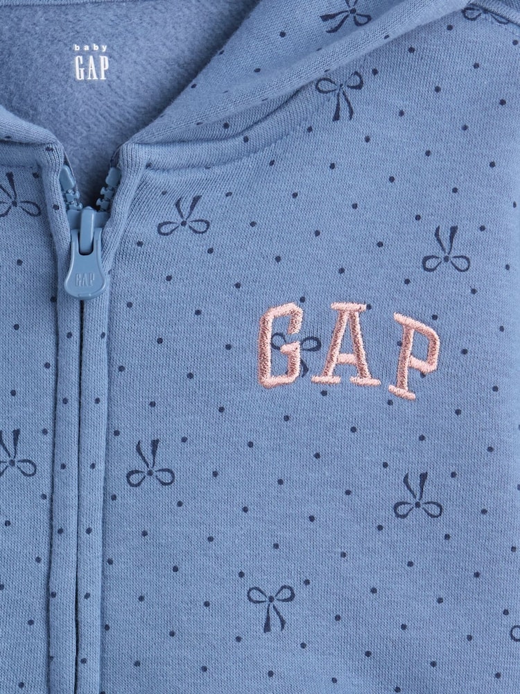 Gap Blue Bow Vintage Soft Zip-Up Hoodie (6mths-5yrs) - Image 3 of 3 Gap Blue Bow Vintage Soft Zip-Up Hoodie (6mths-5yrs) - Image 3 of 3