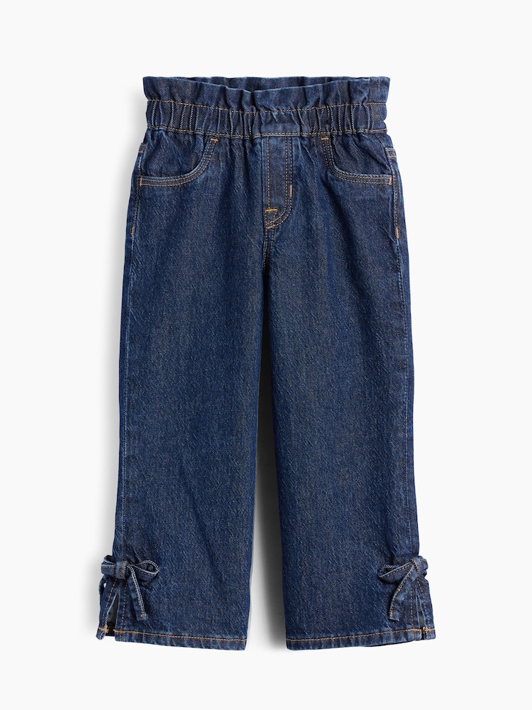 Gap Dark Wash Bow Split-Hem Stride Jeans (6mths-5yrs) - Image 2 of 3 Gap Dark Wash Bow Split-Hem Stride Jeans (6mths-5yrs) - Image 2 of 3