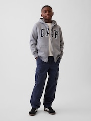 Grau - Gap Sherpa-Lined Zip-Up Hoodie (4-13yrs) - Bild 3 von 4