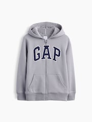 Grau - Gap Sherpa-Lined Zip-Up Hoodie (4-13yrs) - Bild 4 von 4