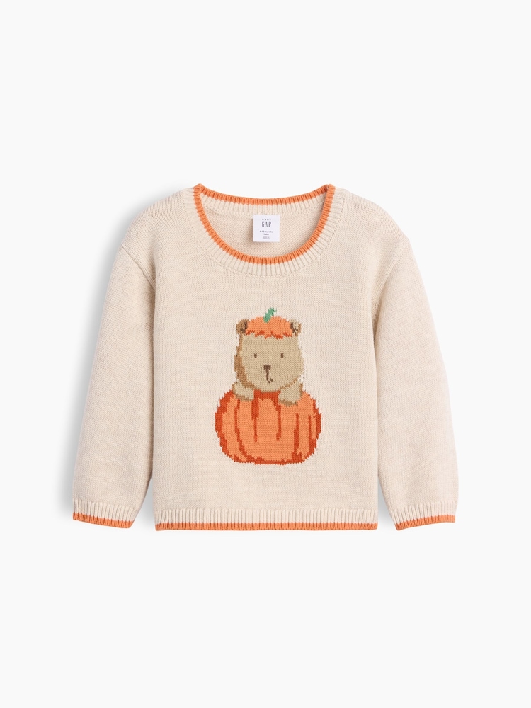 Gap Brannan Bear Pumpkin Trøje (0-24mdr.) - Billede 1 af 2 Gap Brannan Bear Pumpkin Trøje (0-24mdr.) - Billede 1 af 2