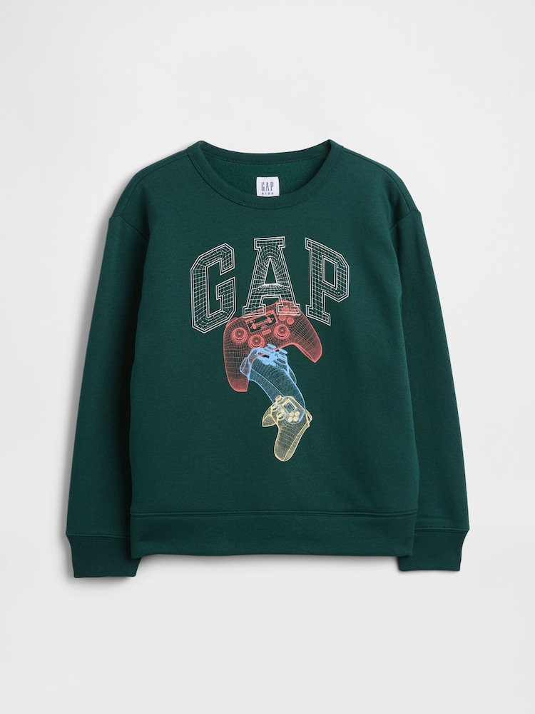 Gap Green Relaxed Logo Sweatshirt (4-13yrs) - Image 1 of 3