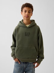 Grön - Gap Vintage Soft Relaxed Logo Huvtröja (4-13år) - Bild 1 av 3