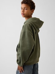 Grön - Gap Vintage Soft Relaxed Logo Huvtröja (4-13år) - Bild 3 av 3