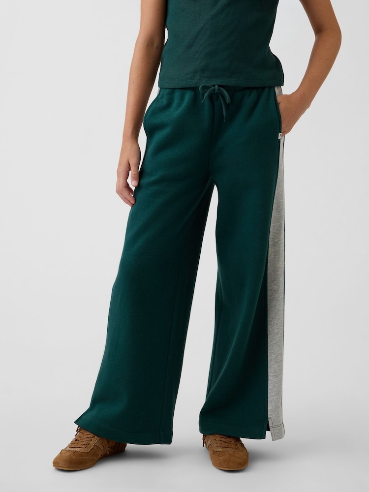 Gap Dark Green VintageSoft Baggy Varsity Joggers (4-13yrs) - Image 1 of 5 Gap Dark Green VintageSoft Baggy Varsity Joggers (4-13yrs) - Image 1 of 5