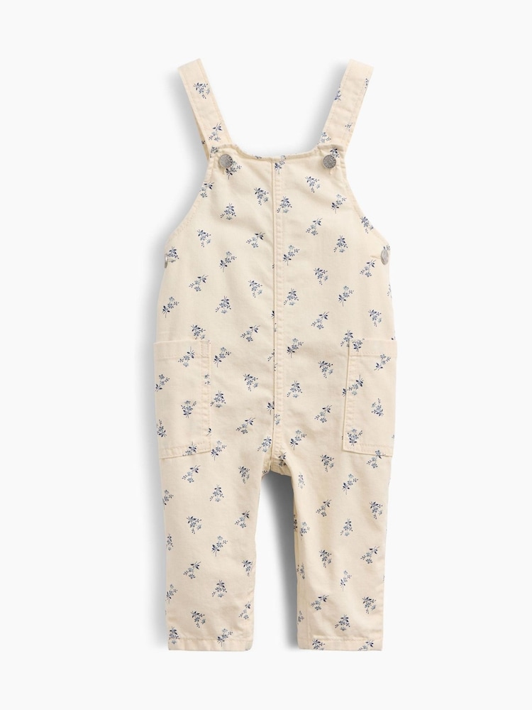 Gap Cream Floral Print Dunagrees (0-24mths) - Image 1 of 3 Gap Cream Floral Print Dunagrees (0-24mths) - Image 1 of 3