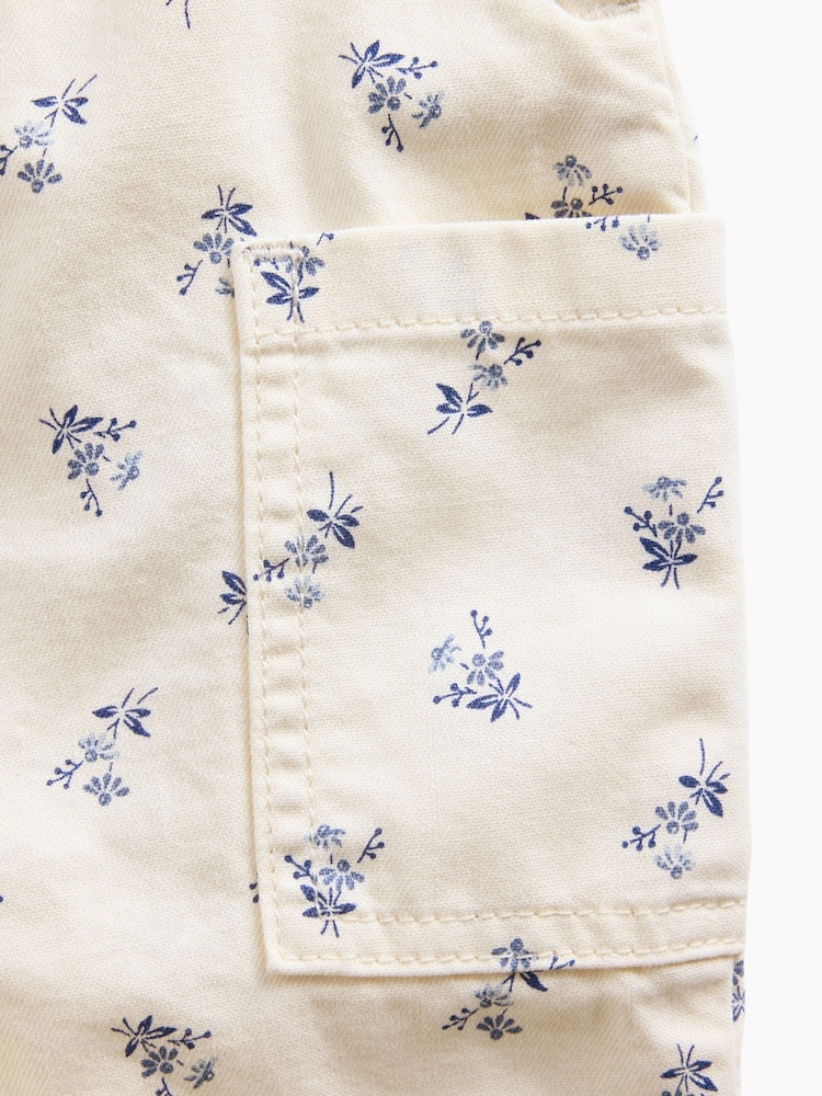 Gap Cream Floral Print Dunagrees (0-24mths) - Image 3 of 3 Gap Cream Floral Print Dunagrees (0-24mths) - Image 3 of 3