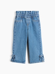 Gap Blue Medium Wash Bow Split-Hem Stride Jeans (6mths-5yrs) - Image 2 of 3