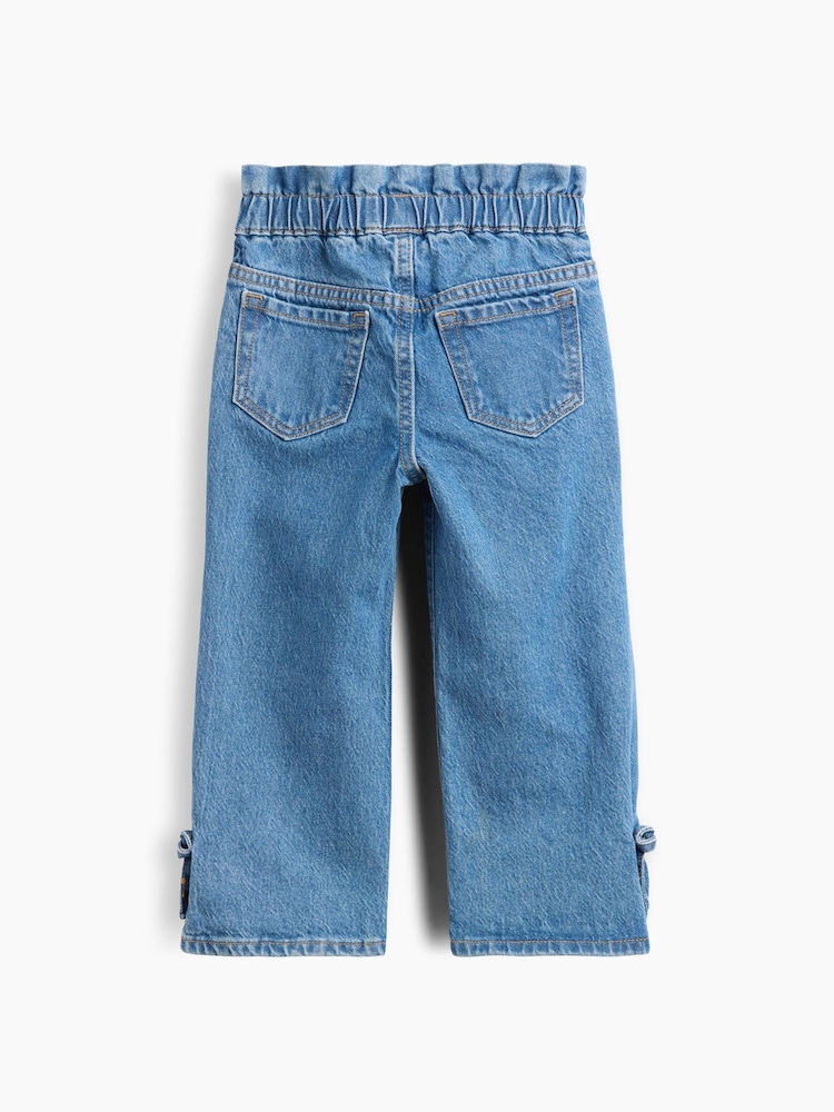 Gap Blue Medium Wash Bow Split-Hem Stride Jeans (6mths-5yrs) - Image 3 of 3 Gap Blue Medium Wash Bow Split-Hem Stride Jeans (6mths-5yrs) - Image 3 of 3