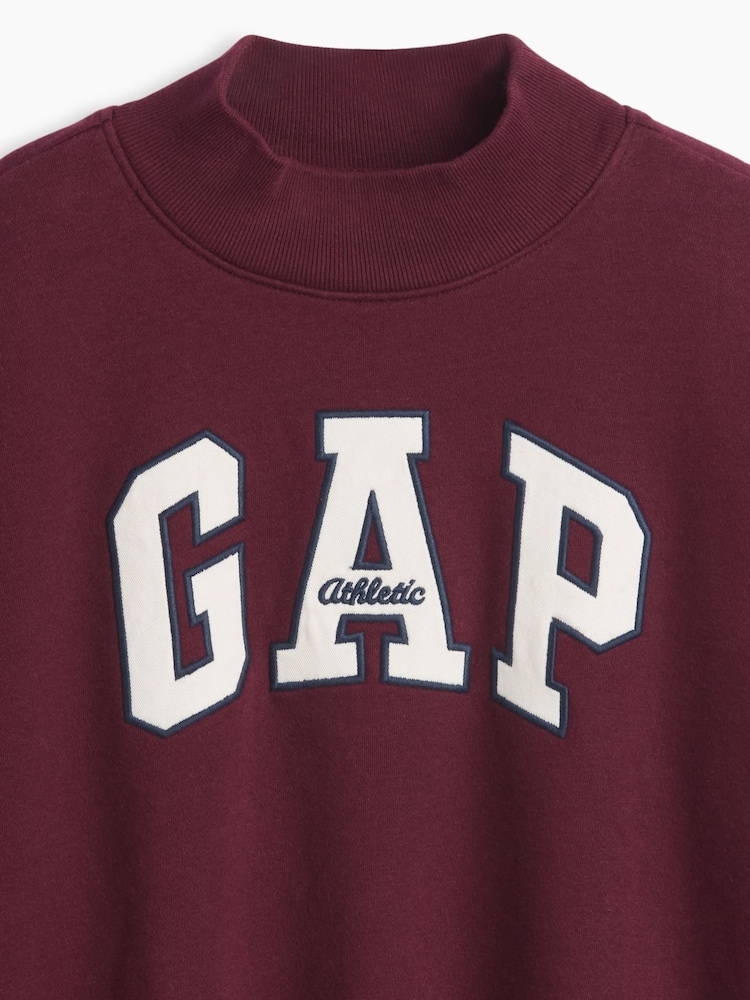 Gap Burgundy Red VintageSoft Oversized Mock Neck Logo Sweatshirt (4-13yrs) - Image 2 of 2 Gap Burgundy Red VintageSoft Oversized Mock Neck Logo Sweatshirt (4-13yrs) - Image 2 of 2
