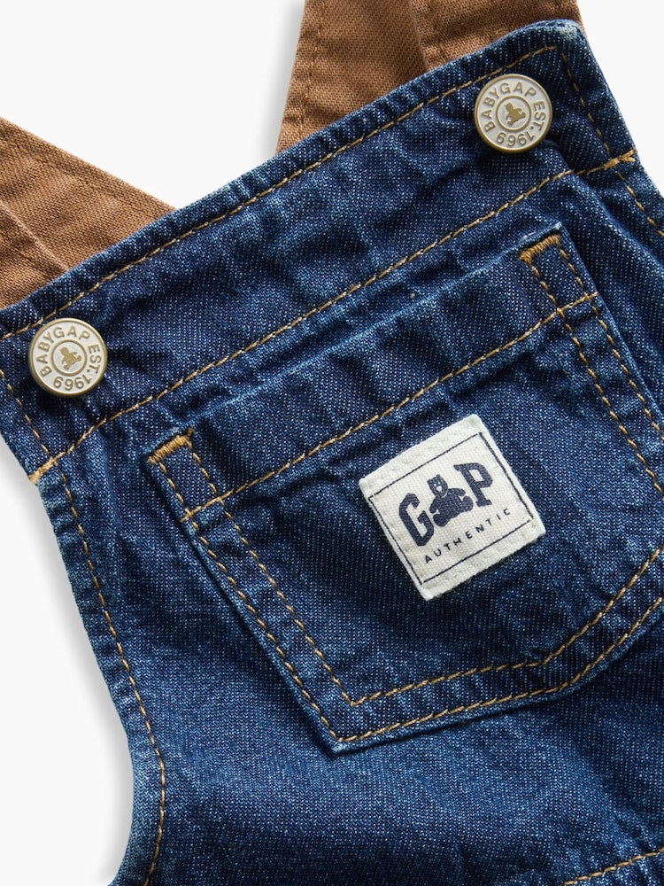 Gap Baby smækbukser i Denim (0-24mdr.) - Billede 3 af 3 Gap Baby smækbukser i Denim (0-24mdr.) - Billede 3 af 3