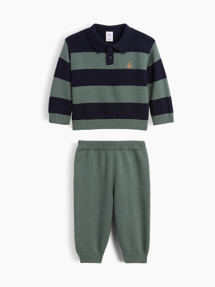 Gap Stripe Polo Jumper Outfit Set (0-24mths) - Immagine 1 di 2 Gap Stripe Polo Jumper Outfit Set (0-24mths) - Immagine 1 di 2