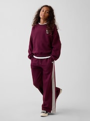 Gap Burgundy/Grey VintageSoft Baggy Varsity Joggers (4-13yrs) - Image 3 of 3