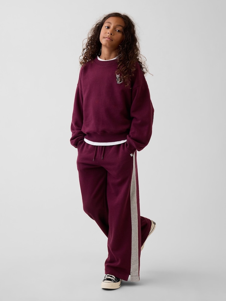 Gap Burgundy/Grey VintageSoft Baggy Varsity Joggers (4-13yrs) - Image 3 of 3