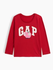Rojo con manzanas - Camiseta gráfica de manga larga de Gap (6 meses-5 años) - Imagen 1 de 3