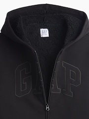 Schwarz - Gap Sherpa-Lined Zip-Up Hoodie (4-13yrs) - Bild 2 von 2