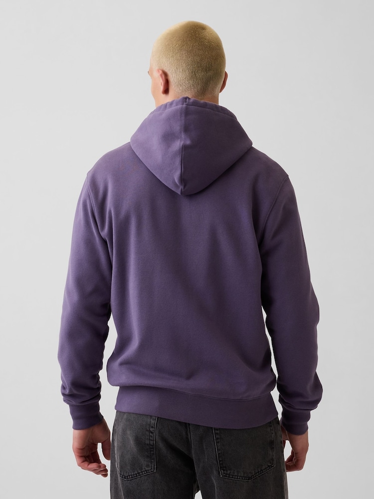 Gap Purple Vintage Soft Arch Logo Zip Hoodie - Image 2 of 4