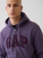Gap Purple Vintage Soft Arch Logo Zip Hoodie - Image 4 of 4