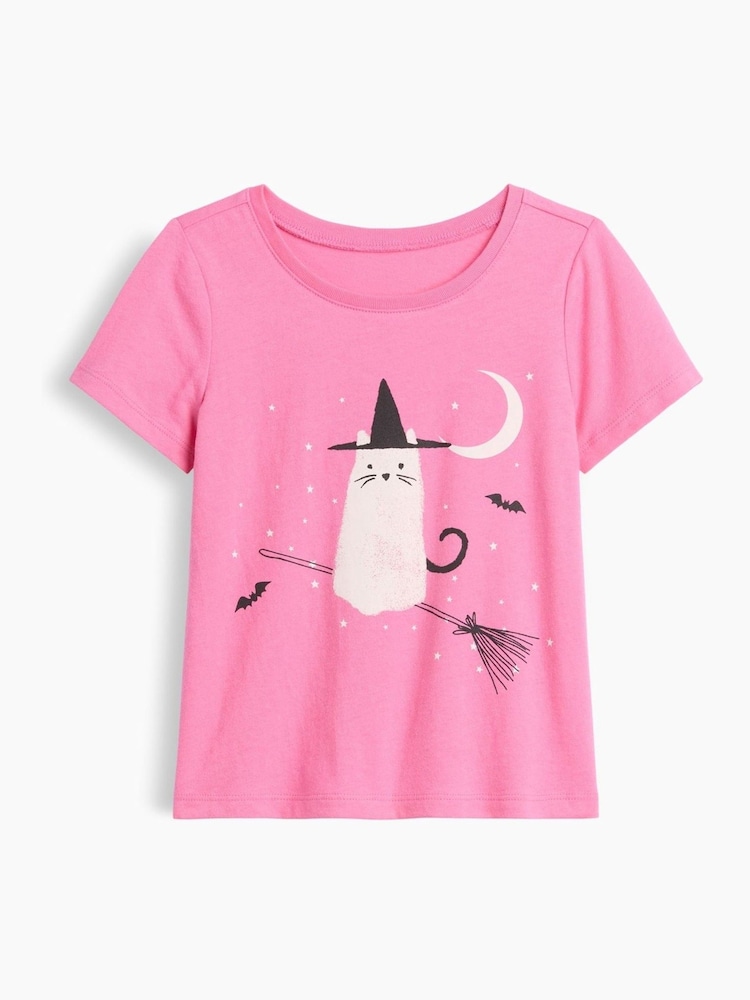 Gap Pink Halloween Graphic Short Sleeve T-Shirt (6mths-5yrs) - Image 1 of 3 Gap Pink Halloween Graphic Short Sleeve T-Shirt (6mths-5yrs) - Image 1 of 3