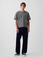 Grijs - Gap Heavyweight Relaxed Gap Logo Crop T-shirt - Afbeelding 1 van 3