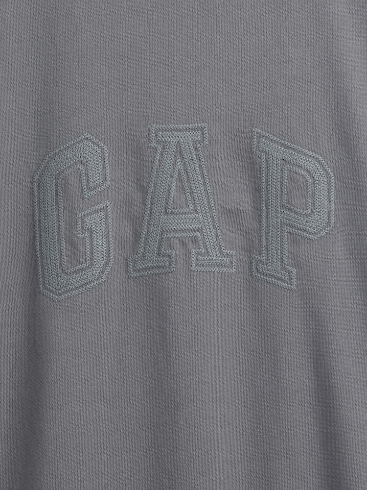 Grijs - Gap Heavyweight Relaxed Gap Logo Crop T-shirt - Afbeelding 3 van 3