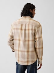 Bēša/Dzeltena - Gap Sunwashed Twill brīvi rūtainais krekls - Attēls 2 no 4