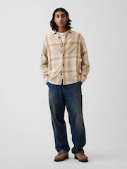 Bēša/Dzeltena - Gap Sunwashed Twill brīvi rūtainais krekls - Attēls 3 no 4
