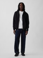 Svart - Gap VintageSoft Relaxed Zip Hoodie - Bild 3 av 5