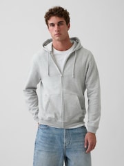 Grå - Gap VintageSoft Relaxed Zip Hoodie - Bild 1 av 4