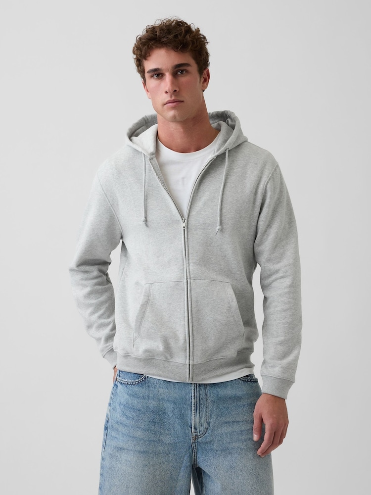 Grå - Gap VintageSoft Relaxed Zip Hoodie - Bild 1 av 4