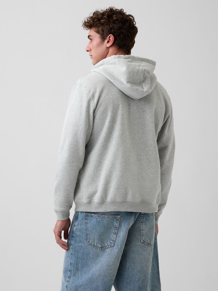 Grå - Gap VintageSoft Relaxed Zip Hoodie - Bild 2 av 4