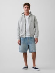 Grå - Gap VintageSoft Relaxed Zip Hoodie - Bild 3 av 4