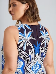 Live Unlimited Blue Placement Print Sleeveless Maxi Dress - Image 3 of 6