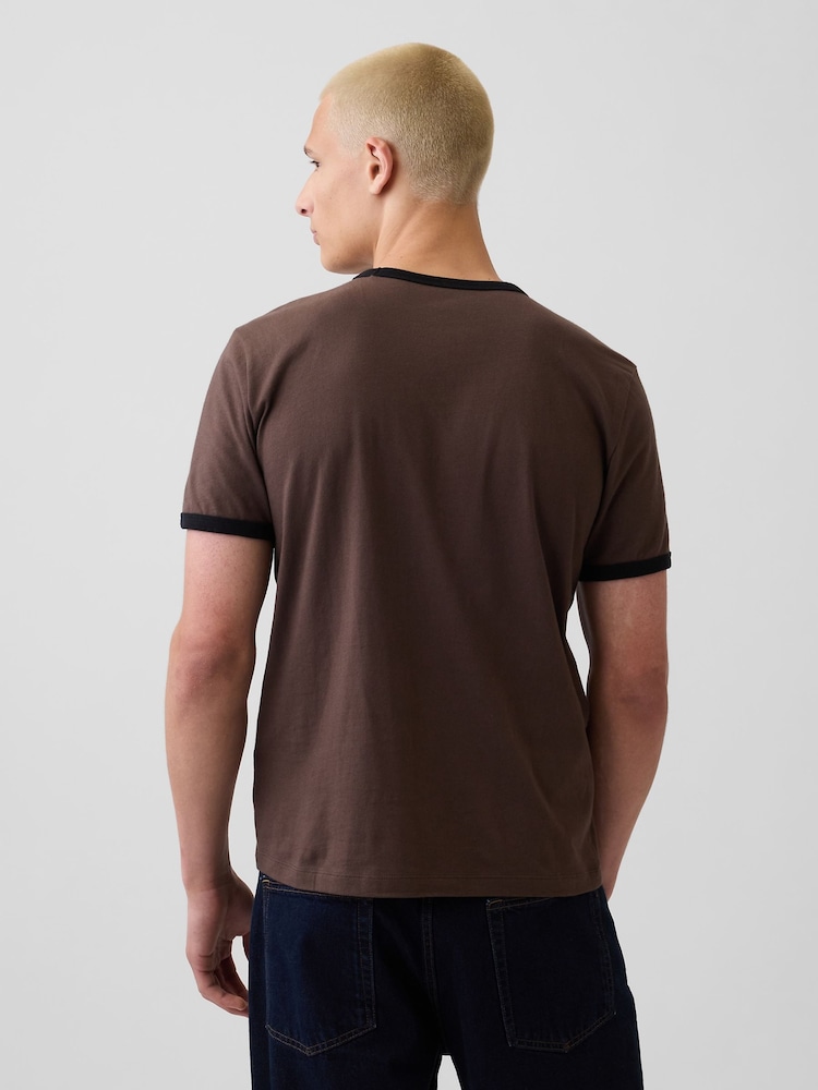 Gap Brown Classic Short Sleeve T-Shirt - Image 2 of 4 Gap Brown Classic Short Sleeve T-Shirt - Image 2 of 4