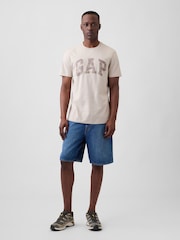 Κρεμ καμουφλάζ - Gap Everyday Soft Logo Κοντομάνικο μπλουζάκι - Εικόνα 3 από 5