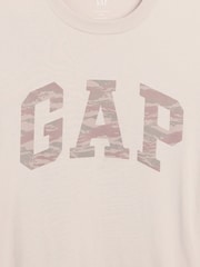 Κρεμ καμουφλάζ - Gap Everyday Soft Logo Κοντομάνικο μπλουζάκι - Εικόνα 5 από 5