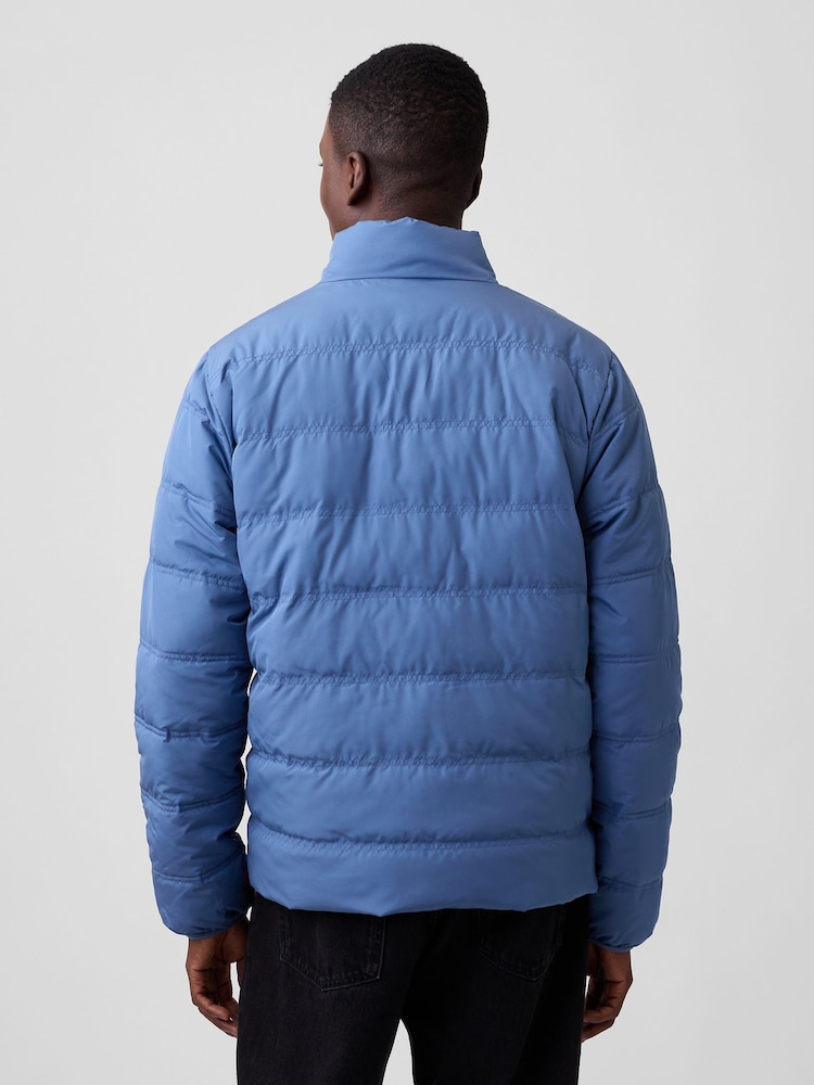 Gap Blue Relaxed Puffer Jacket - Image 2 of 4 Gap Blue Relaxed Puffer Jacket - Image 2 of 4