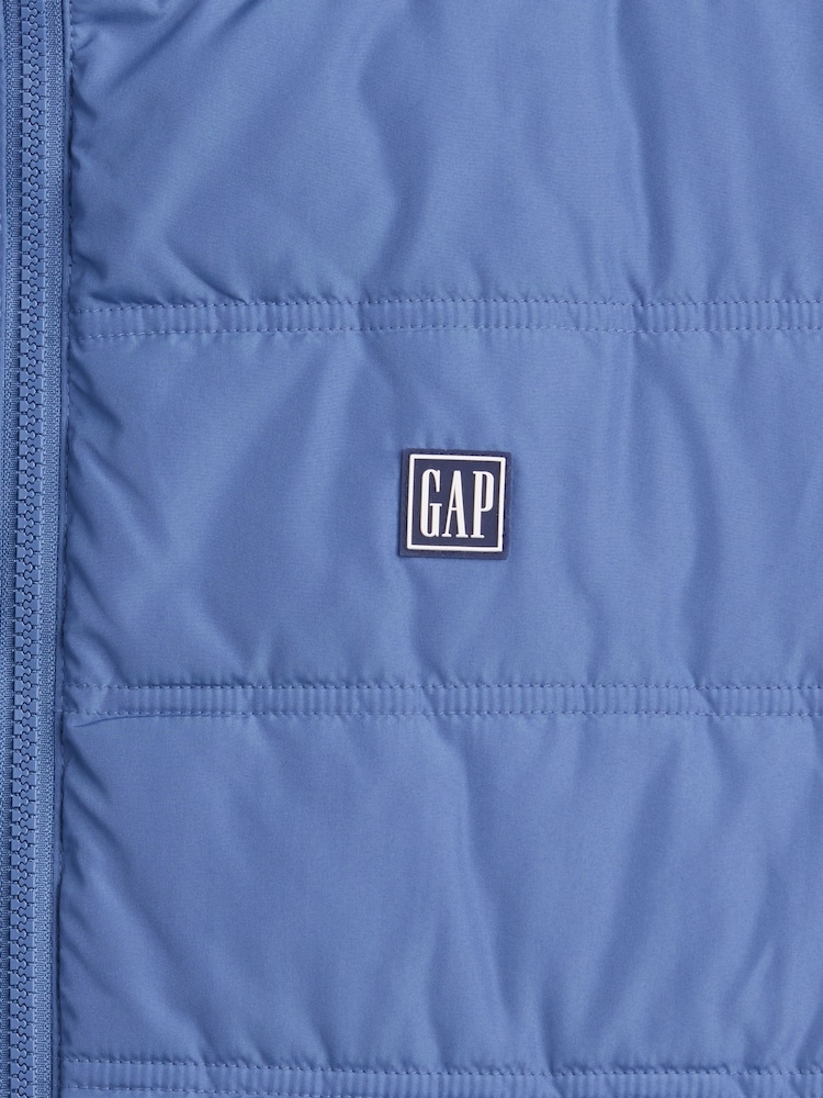 Gap Blue Relaxed Puffer Jacket - Image 4 of 4 Gap Blue Relaxed Puffer Jacket - Image 4 of 4